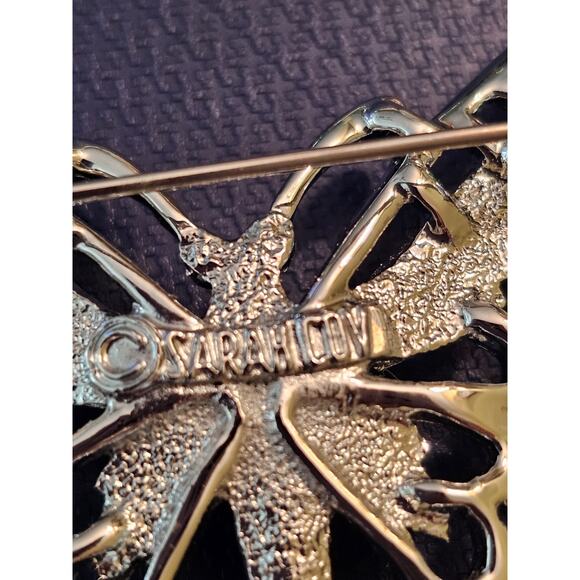 Sarah Coventry Silvertoned Shiny Butterfly Textured Pin Brooch Vintage - Picture 5 of 7